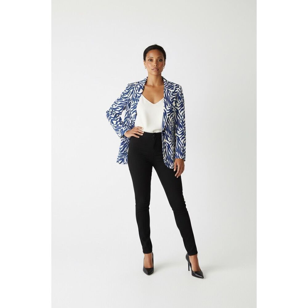 Denim 24/7 blazer blue and white Size 12W - Picture 2 of 9